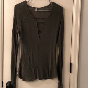 Navy green light sweater